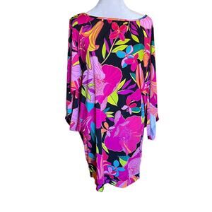 $152 Trina Turk Size L Tunic Swimsuit Cover Up Dress Beach Cruise SOLAR